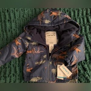 Carter's Blue Jacket with Dinosaur Pattern